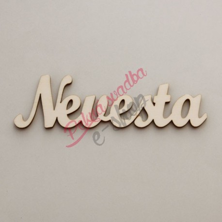 Drevený nápis "Nevesta" - 17 cm, typ C väčší