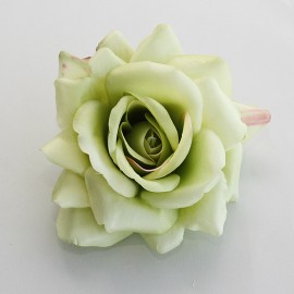 Saténový látkový kvet - svetlo zelený