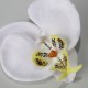 Saténový látkový kvet - biely